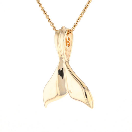 Whale Tail Necklaces Natural Gold Quartz and Nuggets Inlaid Pendant