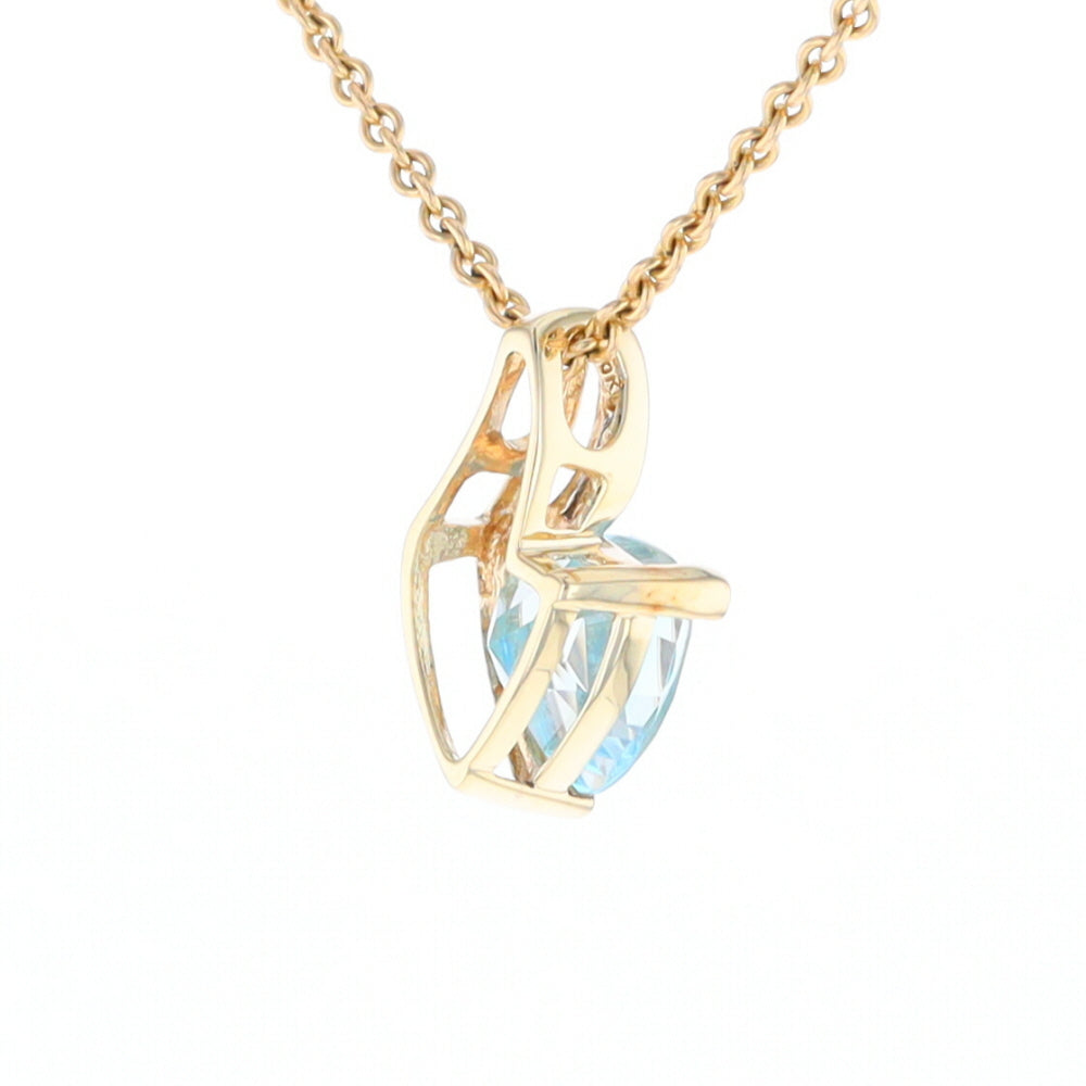 Trillion Blue Topaz Diamond Pendant