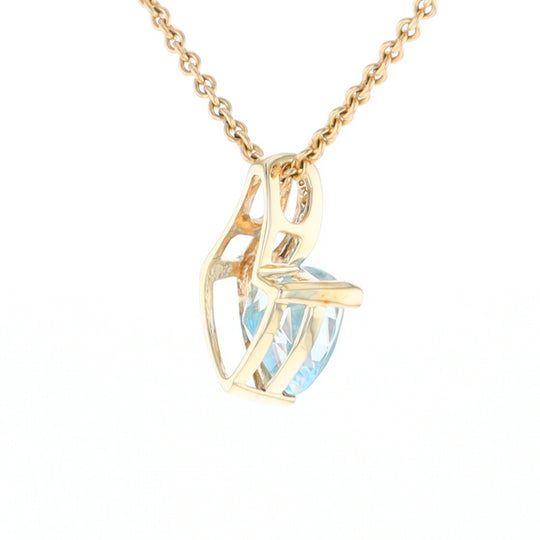 Trillion Blue Topaz Diamond Pendant