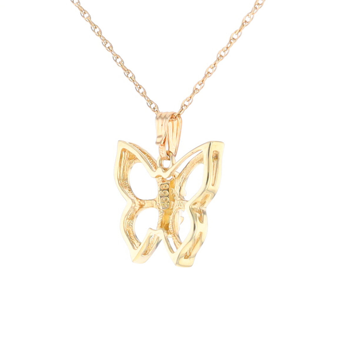 Diamond Butterfly Pendant