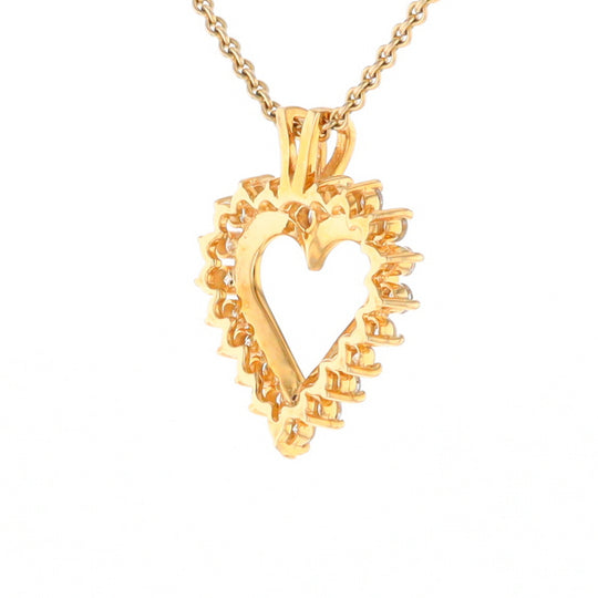 Open Heart Diamond Halo Pendant