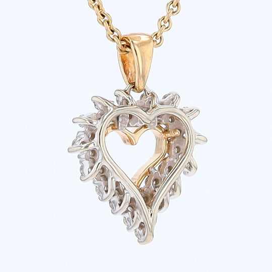 Yellow Gold Diamond Heart Pendant