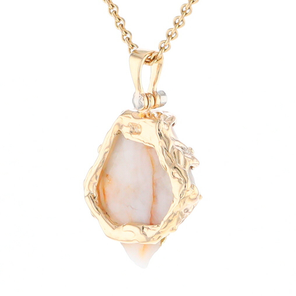 Rough Gold Quartz Free Form Pendant