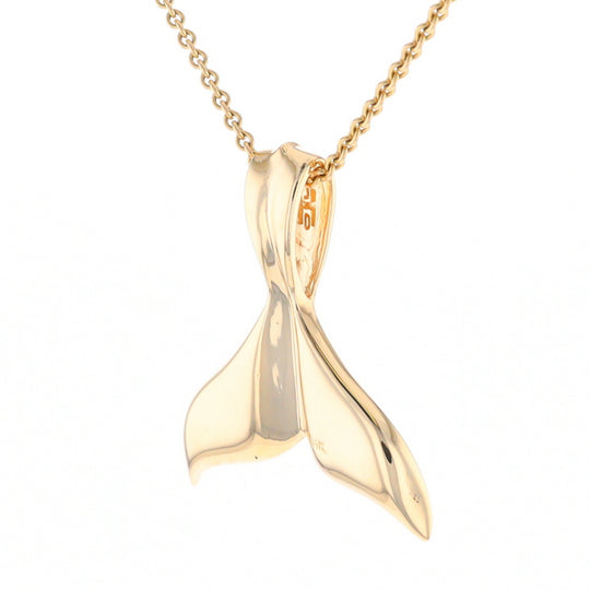 Whale Tail Necklaces Natural Gold Quartz Inlaid Sea Life Pendant