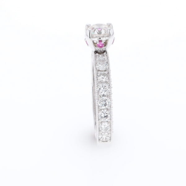 Diamond and Pink Sapphire Engagement Ring