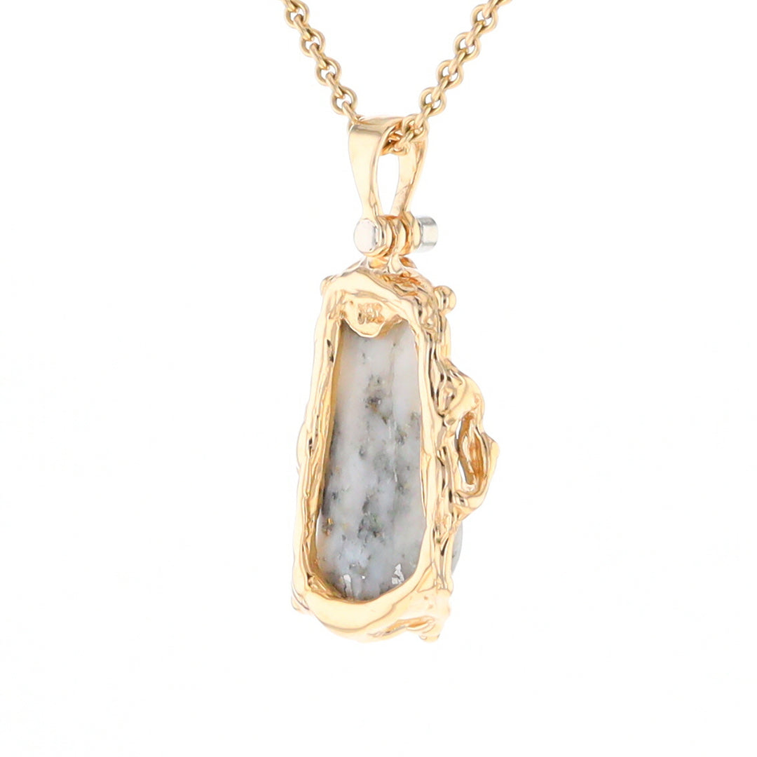 Free Form Gold Quartz Pendant