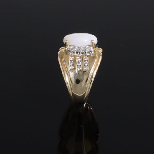 Opal Diamond Channels Ring