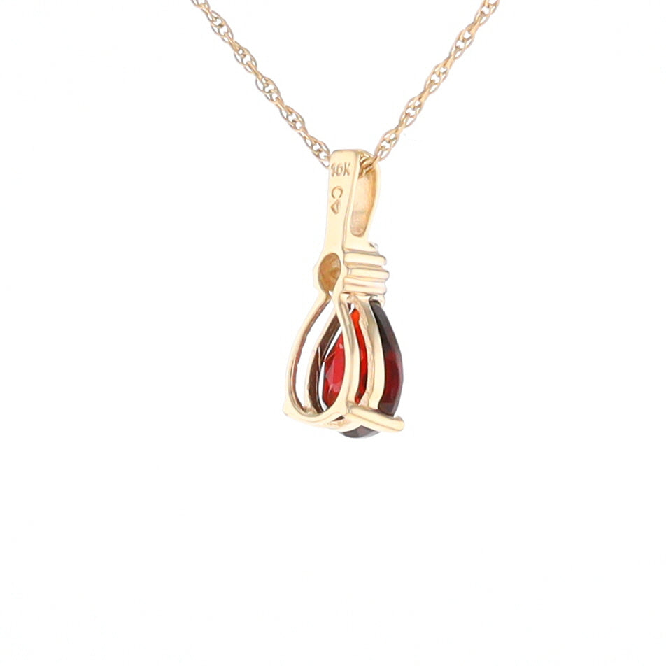 Pear Checkered Garnet Pendant