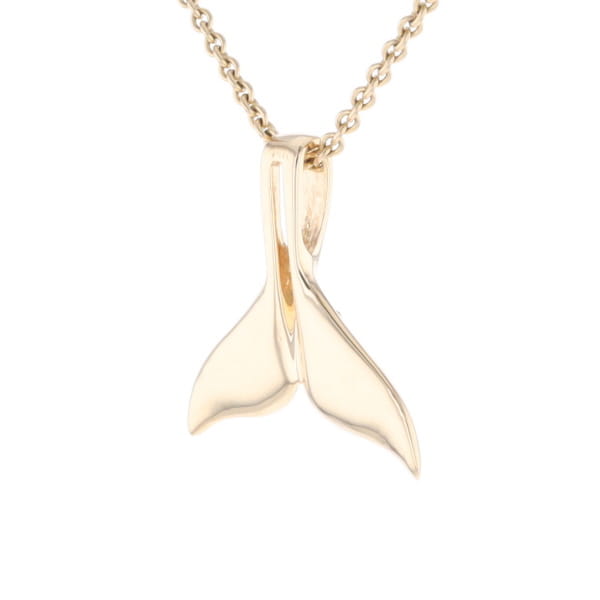 Whale Tail Natural Nuggets Double Inlaid Sea Life Pendant