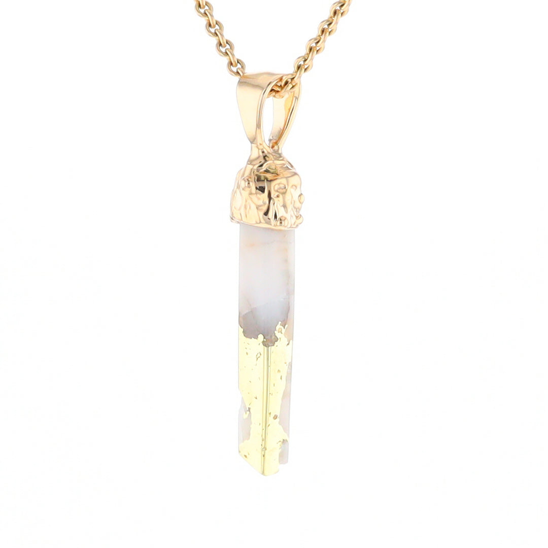 Gold Quartz Free Form Pendant