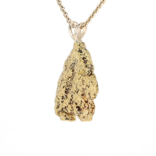 Gold Natural Nugget Flat Pendant