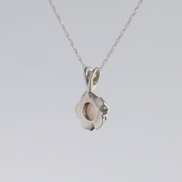 White Opal Flower Pendant