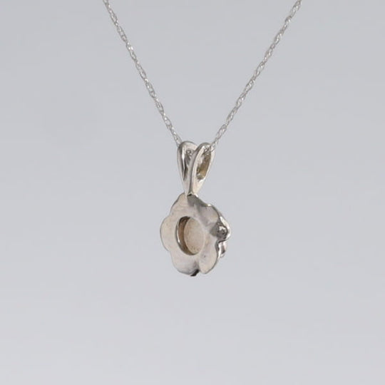 White Opal Flower Pendant