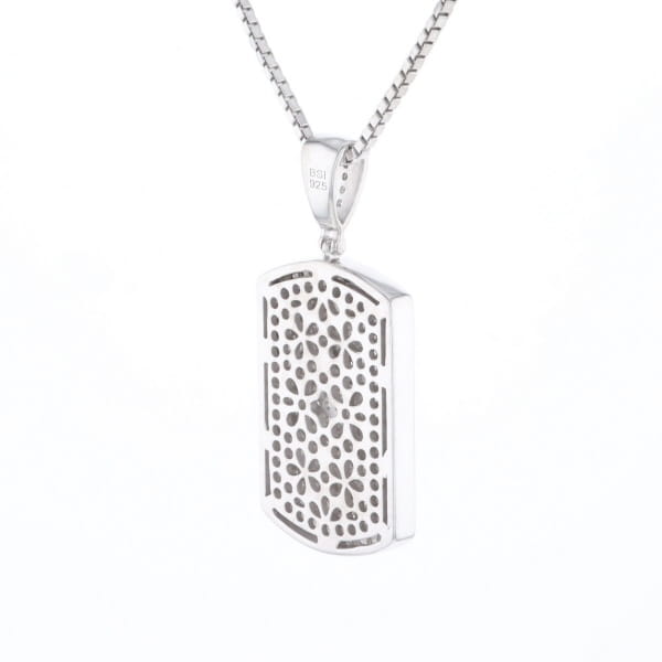Cubic Zirconia Dog Tag Necklace