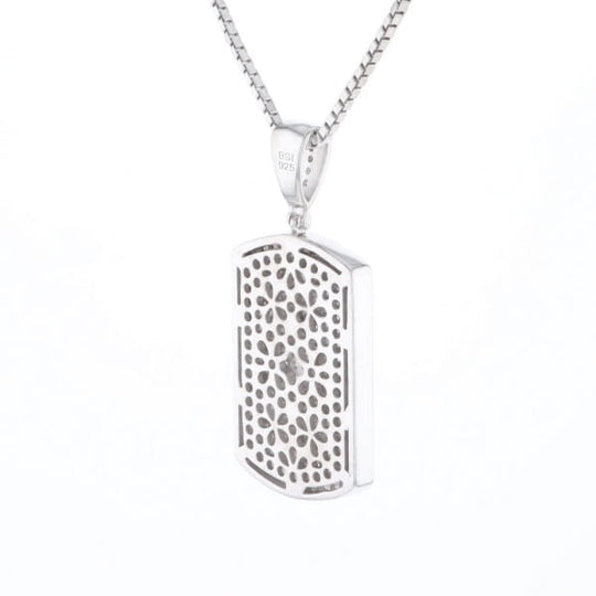 Cubic Zirconia Dog Tag Necklace