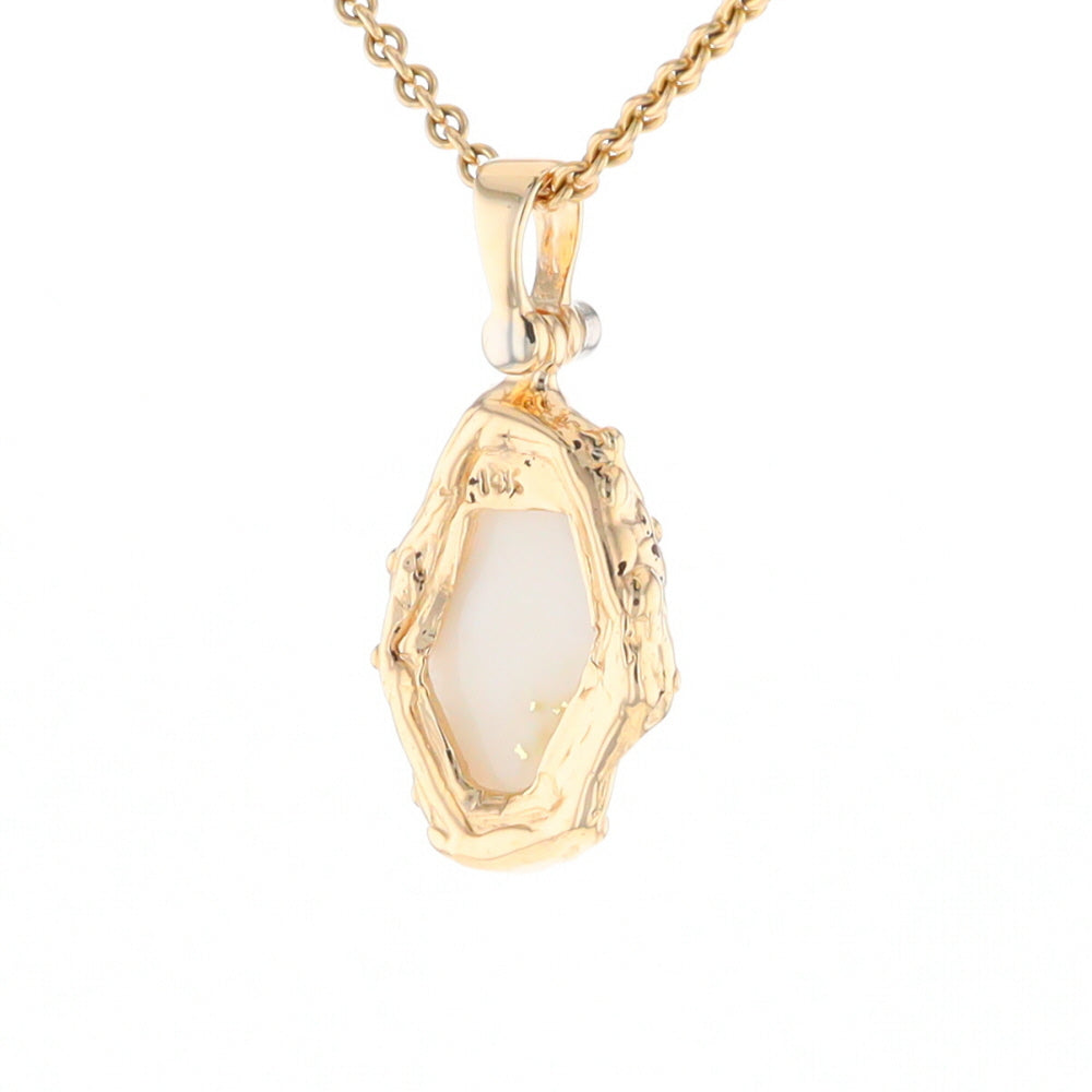 Gold Quartz Freeform Pendant