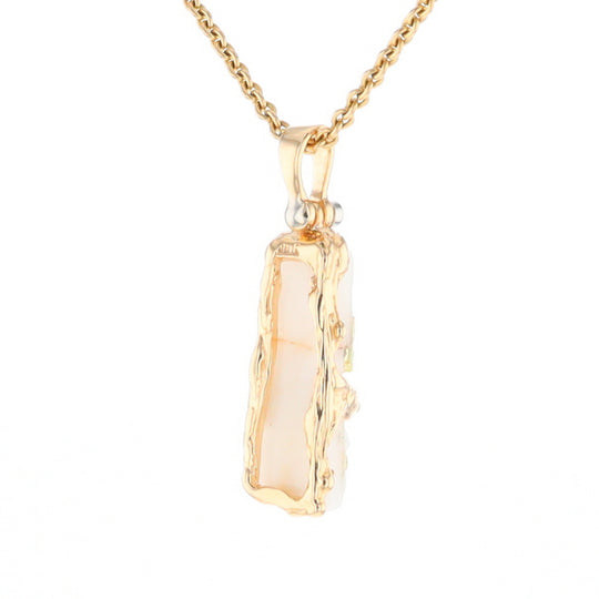 Gold Quartz Freeform Pendant - G1