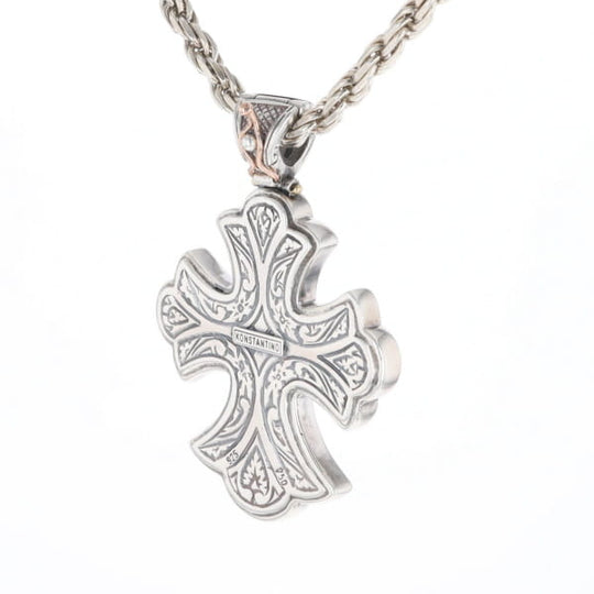 Sterling and 18K Gold Konstantino Cross Pendant