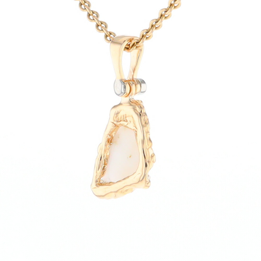 Rough Gold Quartz Freeform Pendant