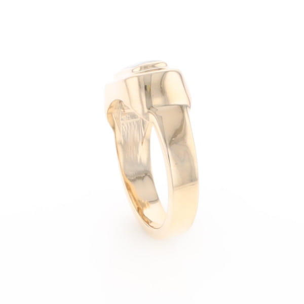 Gold Quartz Ring Oval Inlaid Design - G2
