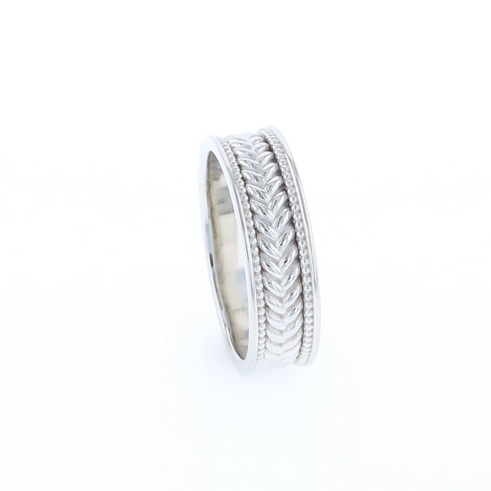 Braided White Gold Men's Ring