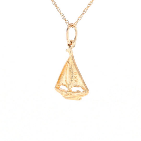 Yellow Gold Sailboat Pendant