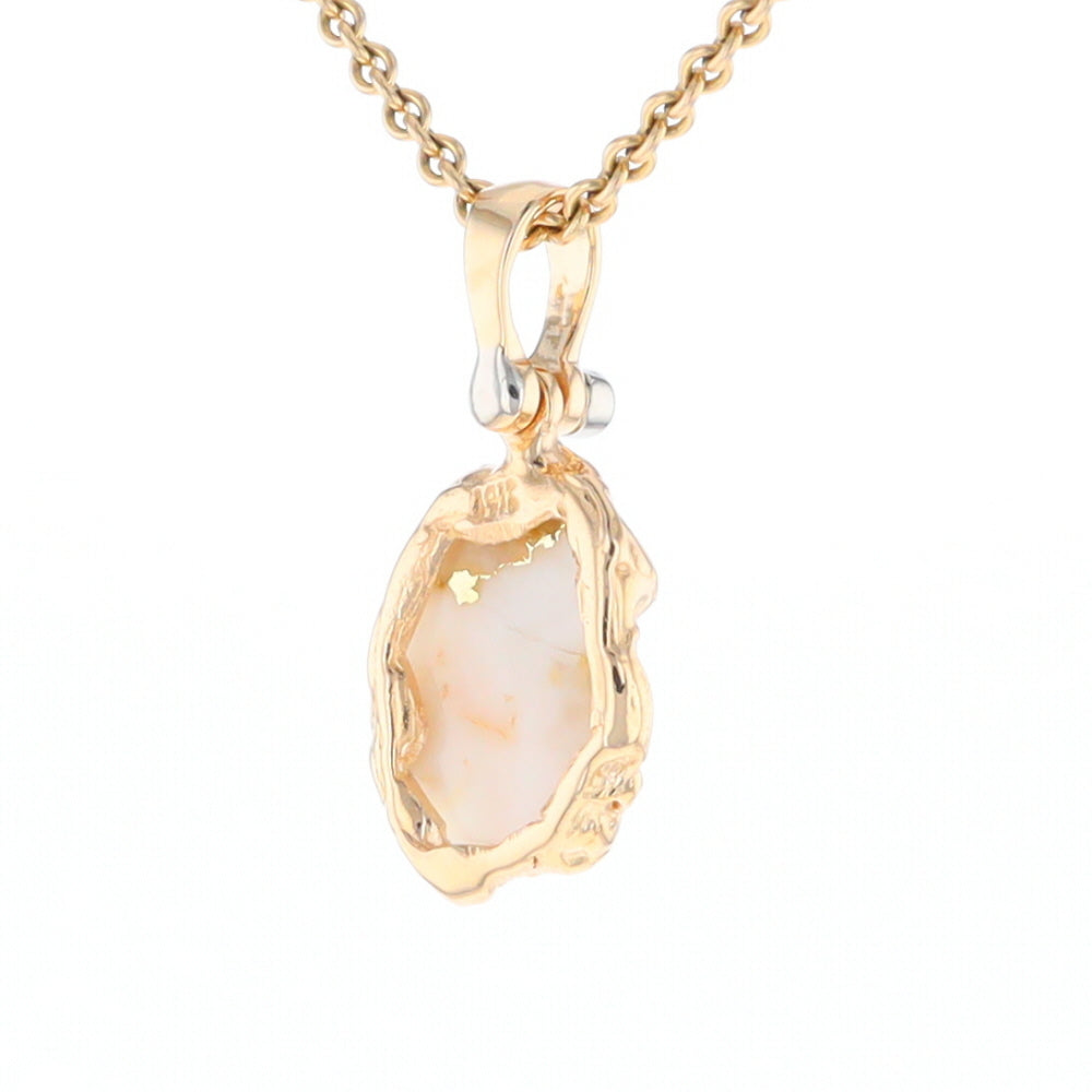 Gold Quartz Free Form Pendant