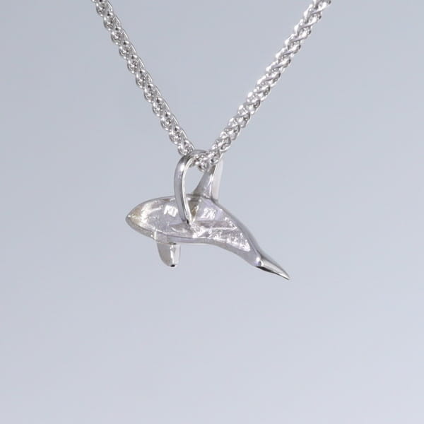 Opal Pendant Inlaid Realistic Orca Killer Whale Design