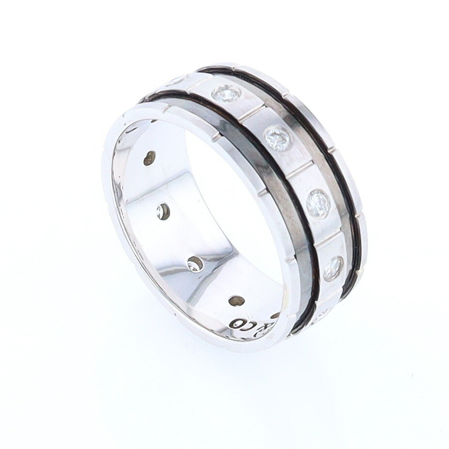 Contemporary Men's Comfort Fit Wedding Band With Diamonds