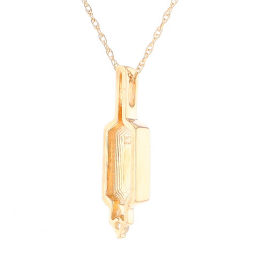 Gold Quartz Pendant with 0.04ctw Diamond Accent