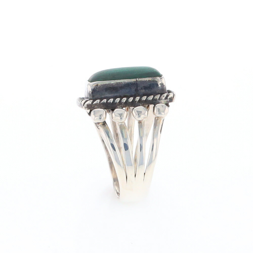 Native Rectangle Malachite Ring