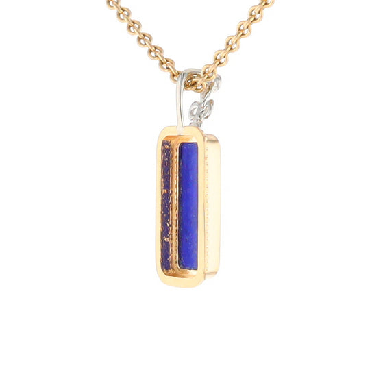 Lapis Milgrain Rectangle Pendant