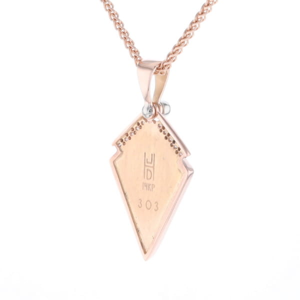 Turquoise Kite Shaped Inlaid Pendant with 0.19ctw Diamonds