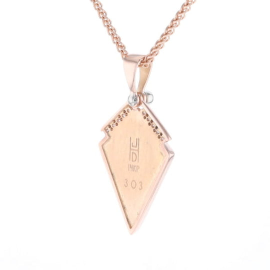 Turquoise Kite Shaped Inlaid Pendant with 0.19ctw Diamonds