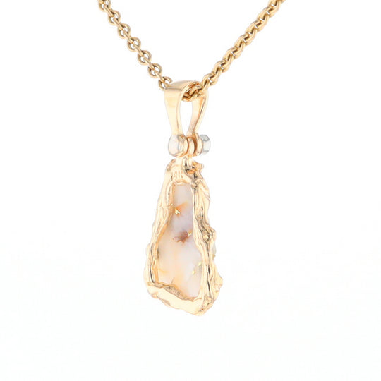 Rough Gold Quartz Freeform Pendant