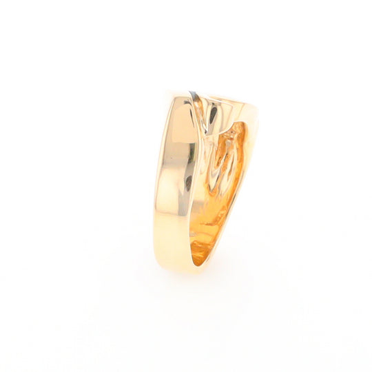 Gold Quartz Ring Geometric Shape Inlaid with 0.30ctw Round Diamonds