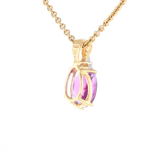 Oval Amethyst Diamond Pendant