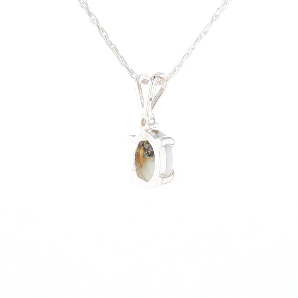 Gold Quartz Cabochon Necklace