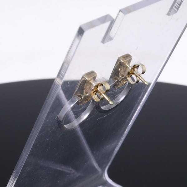 Opal Earrings Rectangle Inlaid Knocker Design Studs