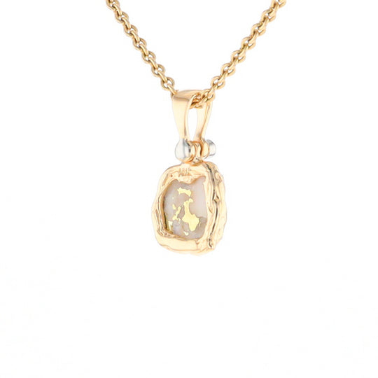 Gold Quartz Freeform Pendant - G1