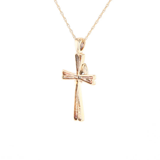 Diamond Crossover Ribbon Cross Pendant