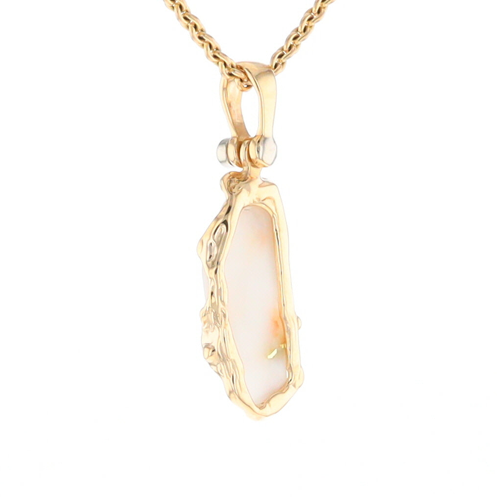 Gold Quartz Freeform Pendant (G2)