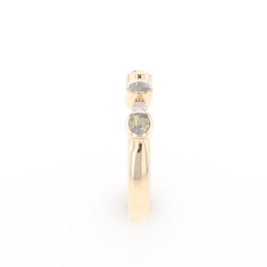 Gold Quartz Circle Inlay Wedding Band - G2