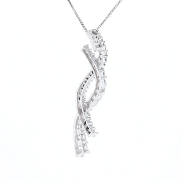Ribbon Necklace With Black and White Diamonds