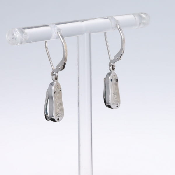 Opal Earrings Sandal Inlaid Design Lever Backs