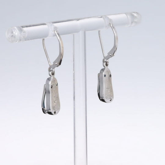 Opal Earrings Sandal Inlaid Design Lever Backs
