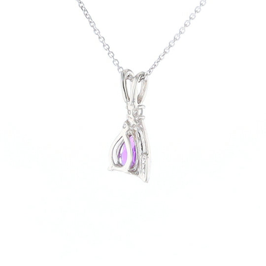 Amethyst Pear Ribbon Necklace
