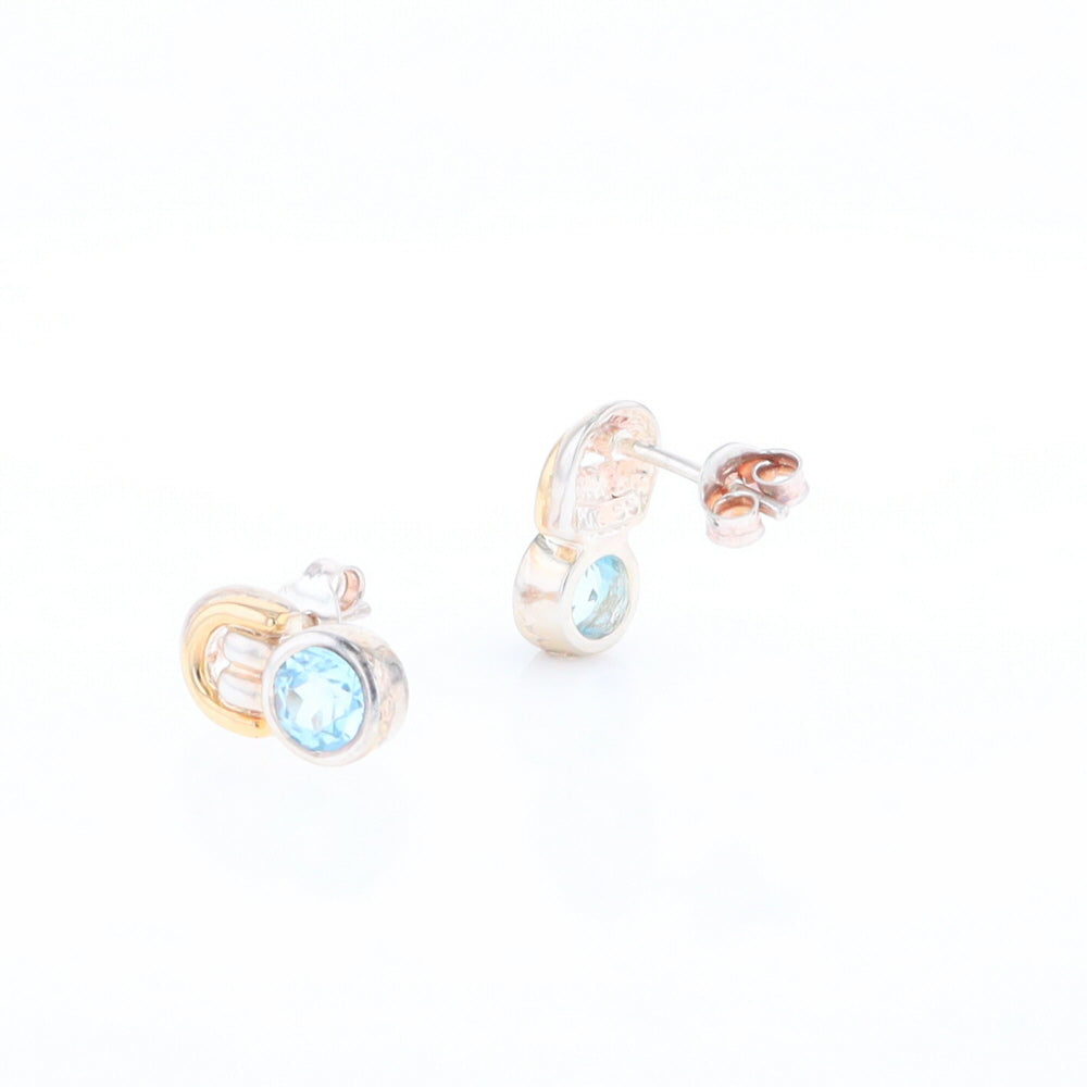 Blue Topaz Stud Earrings