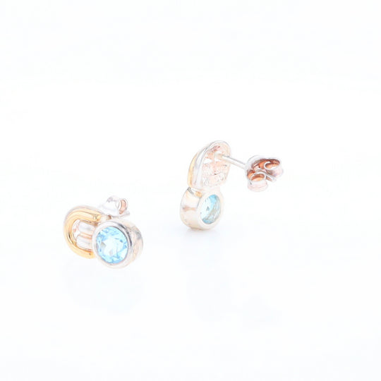 Blue Topaz Stud Earrings