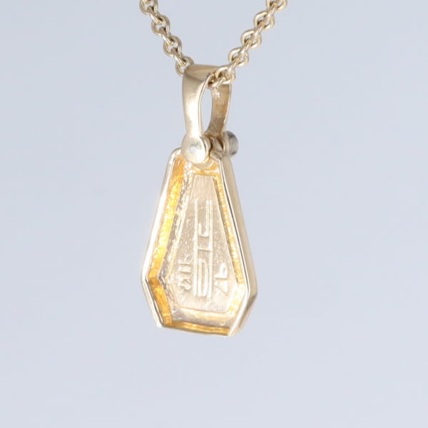 Opal Triangle Inlay with .02ctw Diamond Pendant
